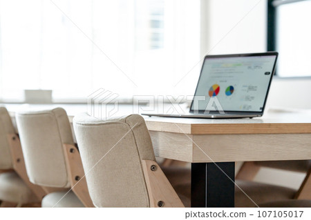 Laptop on table Laptop on table 107105017