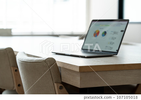 Laptop on table 107105018