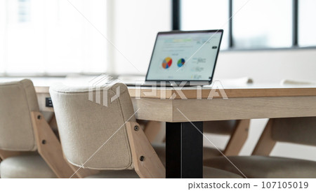 Laptop on table Laptop on table 107105019