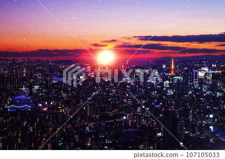東京夜景日落日落 107105033