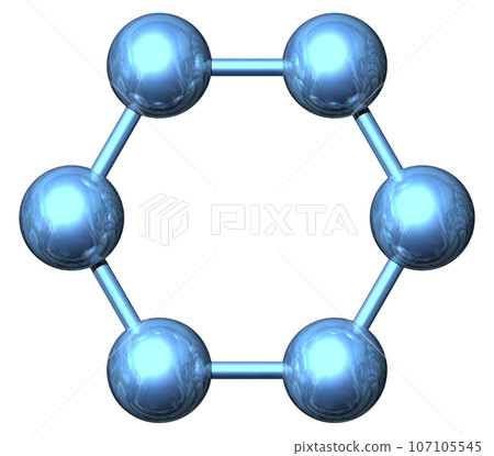 3DCG "Six spheres/ball coordination" blue, blue 107105545
