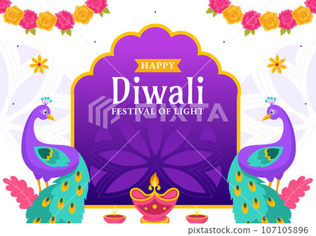 Happy Diwali Social Media Background Flat Cartoon Hand Drawn Templates Illustration Happy Diwali Social Media Background Flat Cartoon Hand Drawn Templates Illustration 107105896
