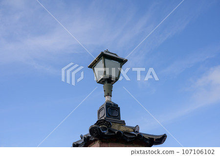 retro street lamp on the roof retro street lamp on the roof 107106102