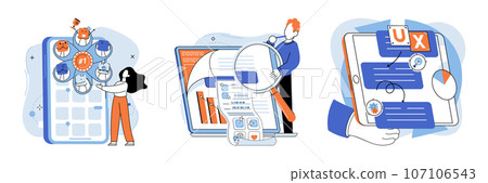 Application testing metaphor. Vector illustration. App test, arenwhere apps mettle is truly tested Software testing, watchmthat keeps lookout for code anomalies Application testing, quality assurance 107106543