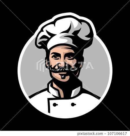 Chef in headdress. Logo. Vector illustration. Chef in headdress. Logo. Vector illustration. 107106617