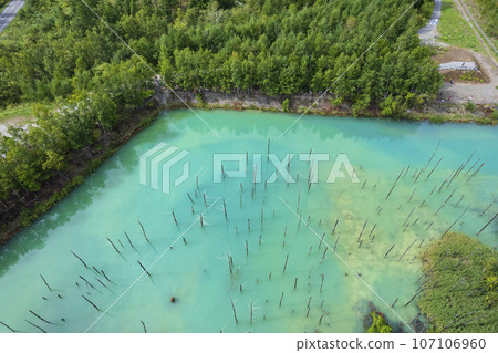 北海道美瑛白金藍池鳥瞰圖 107106960