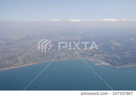Chiba Prefecture seen from the sky, overlooking Tokyo Bay, Tokyo Bay Kannon, and Isonezaki area Chiba Prefecture seen from the sky, overlooking Tokyo Bay, Tokyo Bay Kannon, and Isonezaki area 107107967