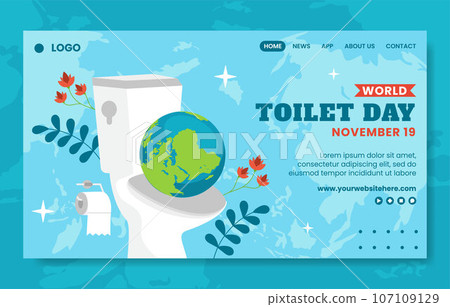 Toilet Day Social Media Landing Page Illustration Cartoon Templates Background Toilet Day Social Media Landing Page Illustration Cartoon Templates Background 107109129
