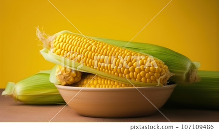 corn on the wooden isolated background 107109486
