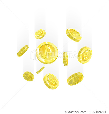Bitcoin Vector illustration of a realistic pattern background 3d golden coins isolated with bitcoin sign. Crypt currency of the future, mining, electronic payments. Blockchain Bitcoin Vector illustration of a realistic pattern background 3d golden coins isolated with bitcoin sign. Crypt currency of the future, mining, electronic payments. Blockchain 107109701