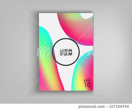 Brochure Cover Design Cards Isolated. Dynamic fashion flat design. Poster, banner, flyer, poster, business card and other your projects. Vector Illustration 107109740