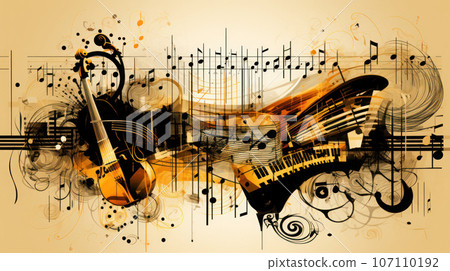 illustration of note key of music abstracts background illustration of note key of music abstracts background 107110192