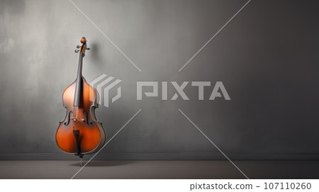 Double Bass on the grey background 107110260
