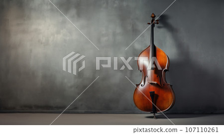 Double Bass on the grey background 107110261