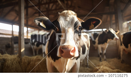 The cow livestock in the farm 107110275