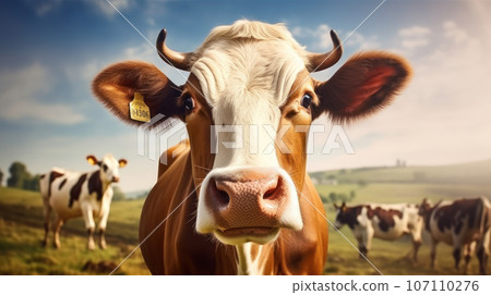 The cow livestock in the farm The cow livestock in the farm 107110276