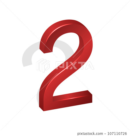 Number isometric figure mathematical symbol on a white background Number isometric figure mathematical symbol on a white background 107110726