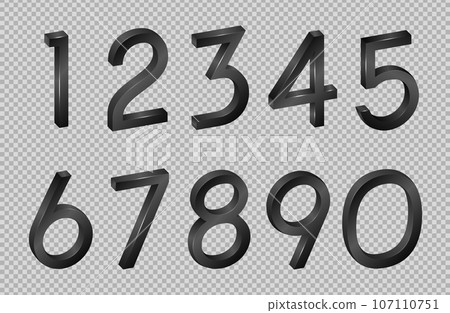 Number Collection isometric mathematical figures 107110751