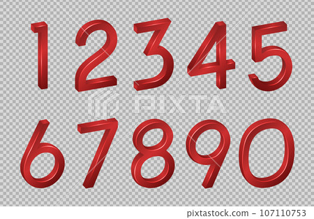 Number Collection isometric mathematical figures 107110753