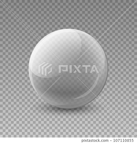 Glass transparent ball, vector illustration on a clean backgroun Glass transparent ball, vector illustration on a clean backgroun 107110855
