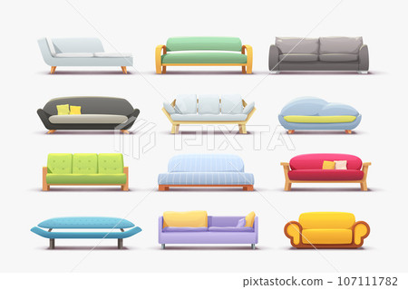 big set front couch on white back 107111782