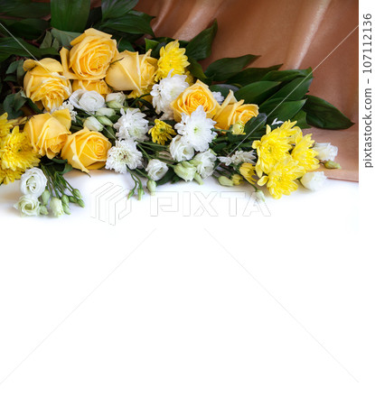 Beautiful flowers with white background for text 107112136
