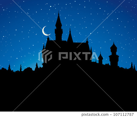 Famous German castle. Vector drawing 107112787