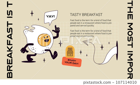 Fried Egg Mascot Banner Template Fried Egg Mascot Banner Template 107114010
