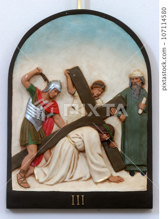 3rd Stations of the Cross, Jesus falls the first time 3rd Stations of the Cross, Jesus falls the first time 107114580