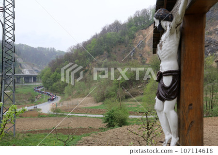 Roadside Crucifix in Zagorje region, Croatia Roadside Crucifix in Zagorje region, Croatia 107114618