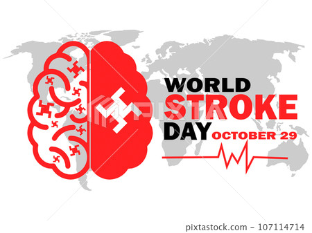 Vector Illustration on the theme World Stroke Day Vector Illustration on the theme World Stroke Day 107114714