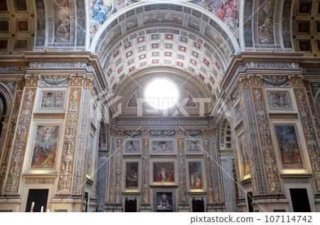 Interior of Basilica of Saint Andrew in Mantua, Italy Interior of Basilica of Saint Andrew in Mantua, Italy 107114742