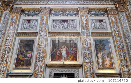 Interior of the basilica of Saint Andrew in Mantua, Italy Interior of the basilica of Saint Andrew in Mantua, Italy 107114750