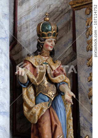 Statue of Saint Helena on the main altar in the Church of Assumption of the Virgin Mary in Pokupsko, Croatia Statue of Saint Helena on the main altar in the Church of Assumption of the Virgin Mary in Pokupsko, Croatia 107114752
