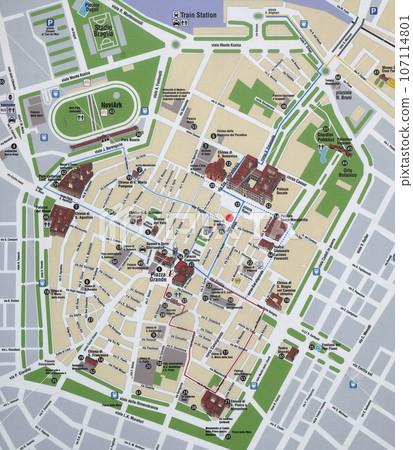 Modena city center map, Italy 107114801