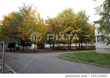 Park in Malesnica residential area, Zagreb, Croatia 107114802