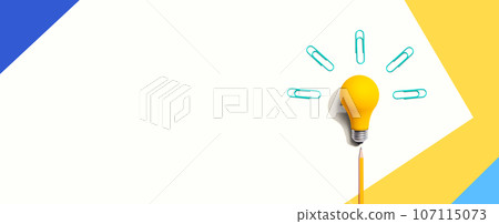 Idea light bulb with clips Idea light bulb with clips 107115073