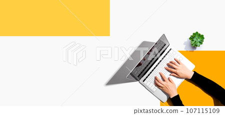 Person using a laptop computer 107115109