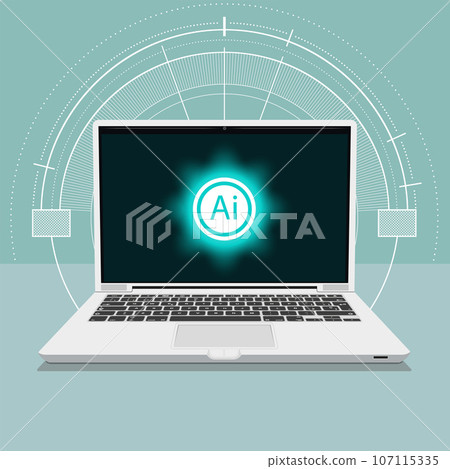 displayed on laptop screen. Vector illustration displayed on laptop screen. Vector illustration 107115335