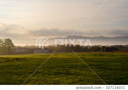 A plateau with morning mist A plateau with morning mist 107116031