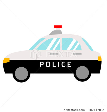 一輛可愛警車的側面插圖 一輛可愛警車的側面插圖 107117034