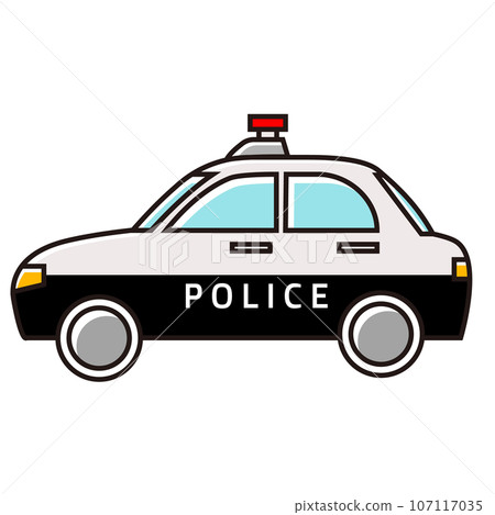 一輛可愛警車的側線畫圖 107117035