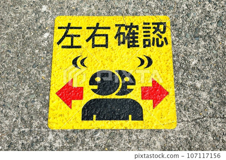 Left and right confirmation sign illustration road Left and right confirmation sign illustration road 107117156
