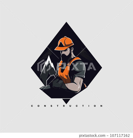 Modern abstract vector construction company logo template. Logotype for builder. Modern abstract vector construction company logo template. Logotype for builder. 107117162