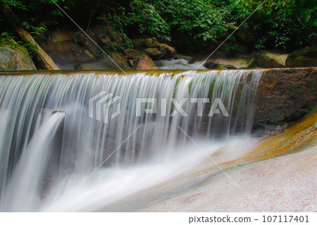 NanJon Waterfall  View with  in lanska,Kiriwong The best weather in Thailand 107117401