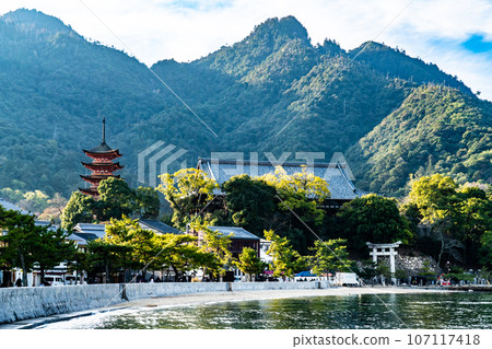 【世界遺產嚴島神社】【安藝國一宮】元旦早晨的千疊閣、五層寶塔、彌山山 廣島縣廿日市市 【世界遺產嚴島神社】【安藝國一宮】元旦早晨的千疊閣、五層寶塔、彌山山 廣島縣廿日市市 107117418