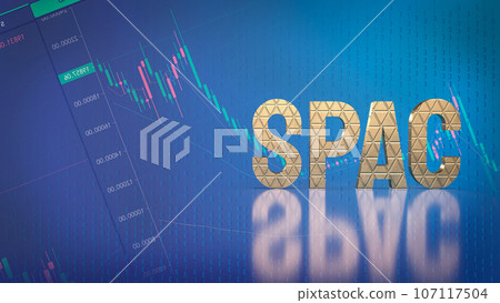 The gold spac on chart for business concept 3d rendering 107117504