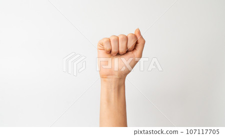 Sign language of the deaf and dumb people, English letter a 107117705