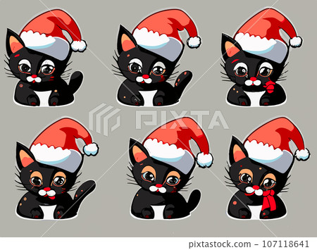 cat wearing santa costume cat wearing santa costume 107118641