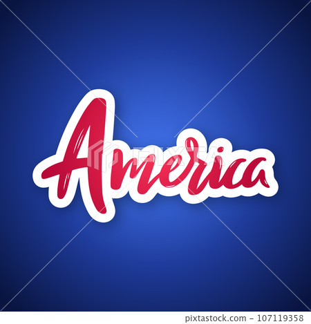 America - hand drawn lettering phrase. America - hand drawn lettering phrase. 107119358